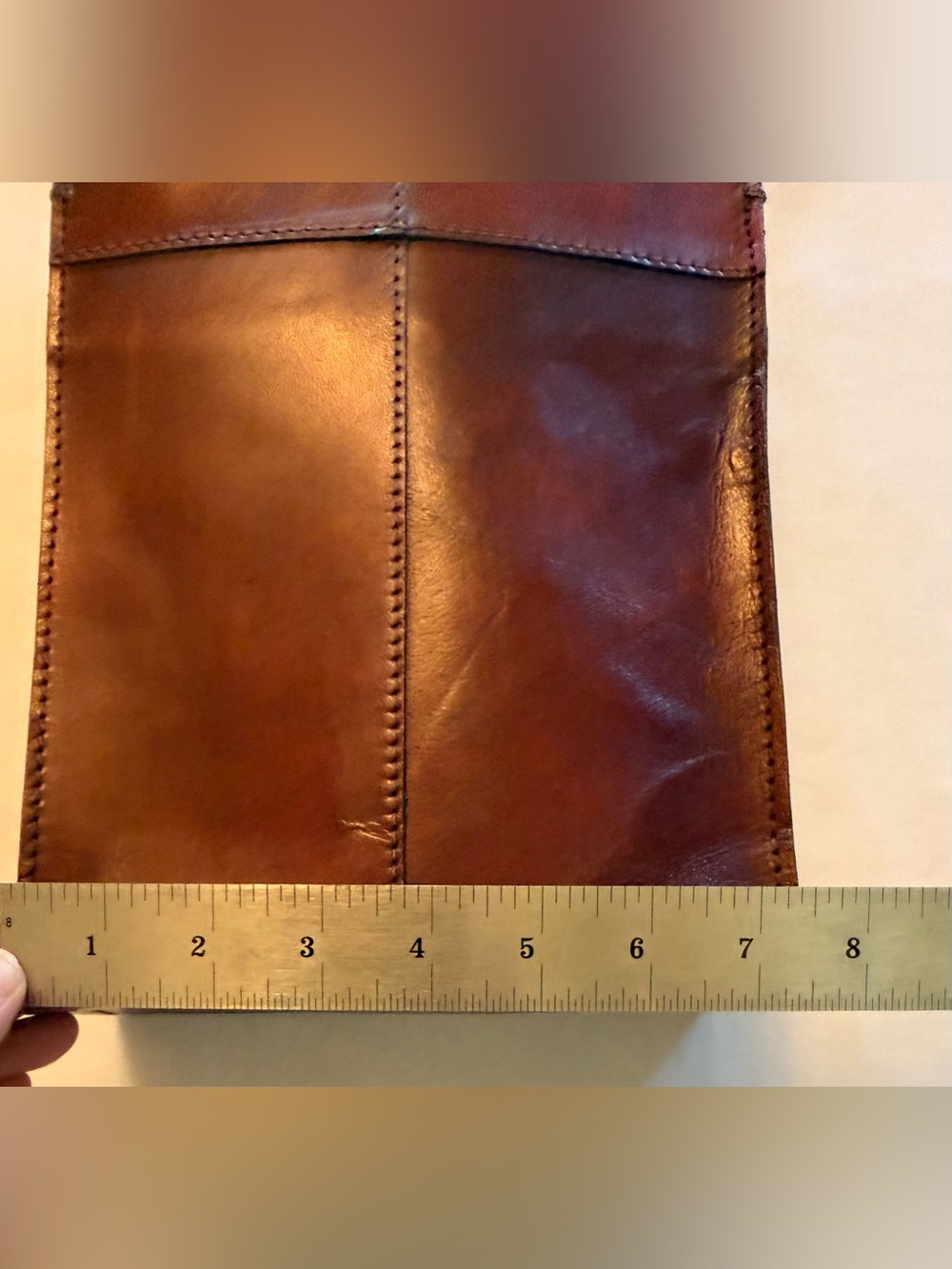 Vintage Genuine Leather 2 Bottle Wine Carrier Cognac Brown w/ Divider And Strap - Picture 14 of 16